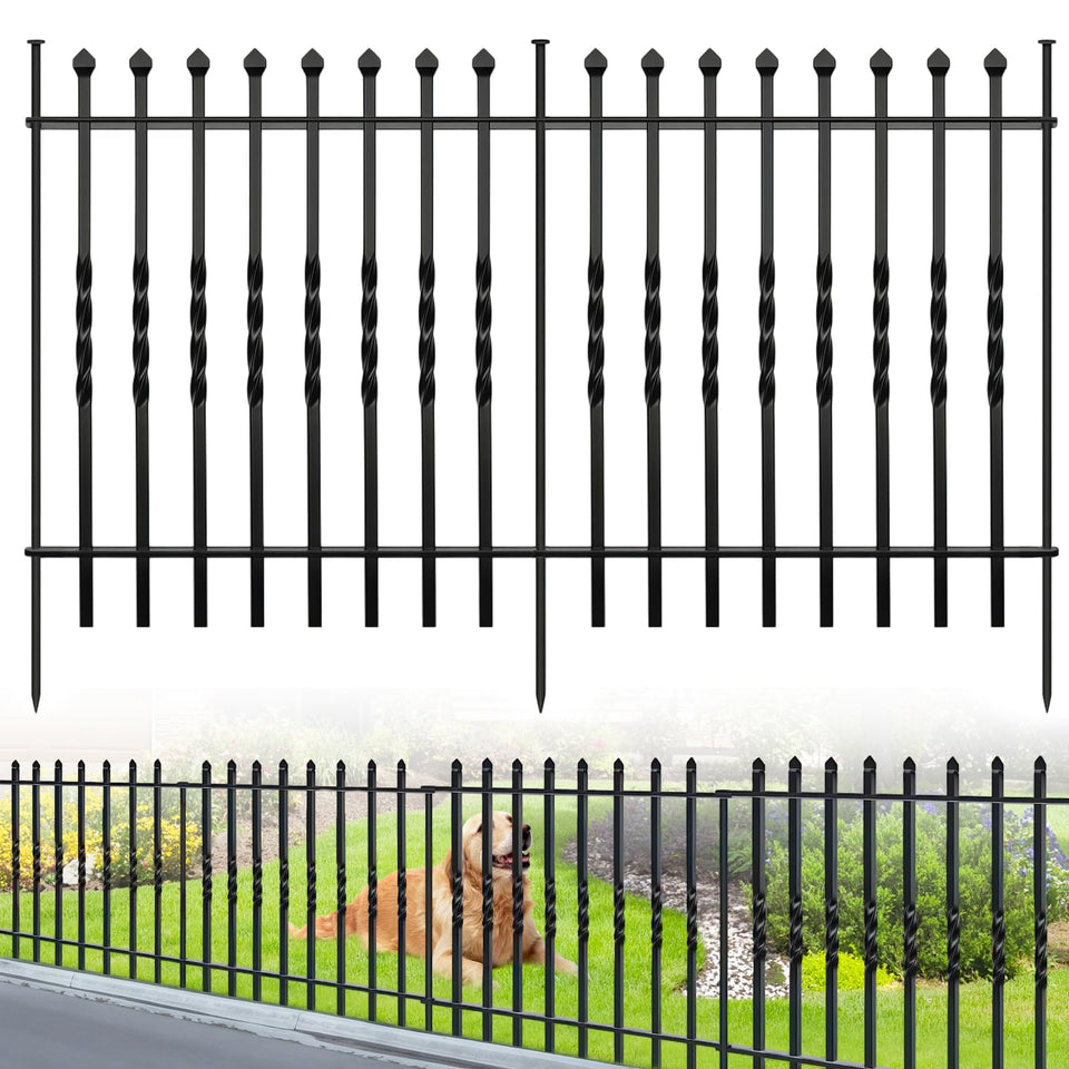 GILPWA 10-panel decorative fence with twist design enhances yard boundary and style