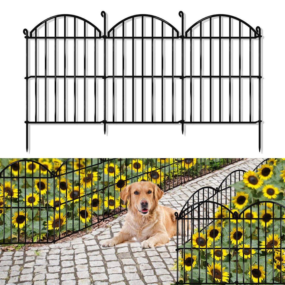 GILPWA 15-panel arch fence design for garden borders and deterrence