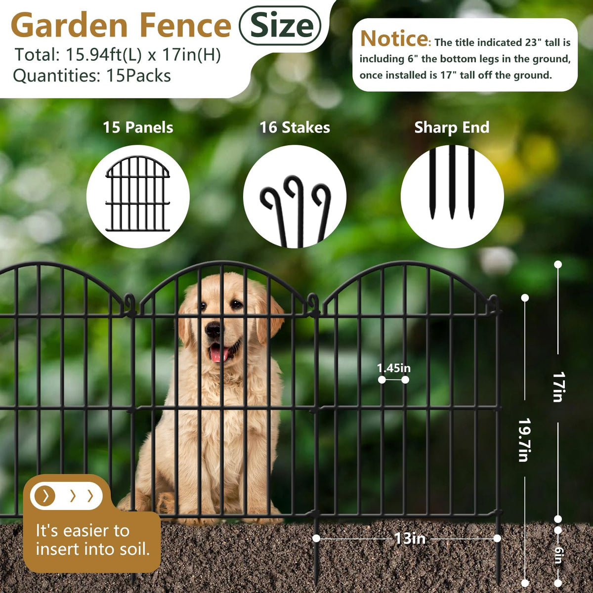 GILPWA arch garden fence connects easily for quick setup