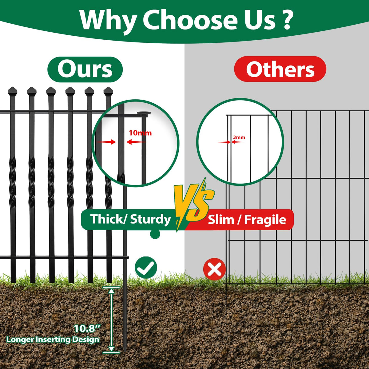 GILPWA rustproof metal fence enduring outdoor conditions