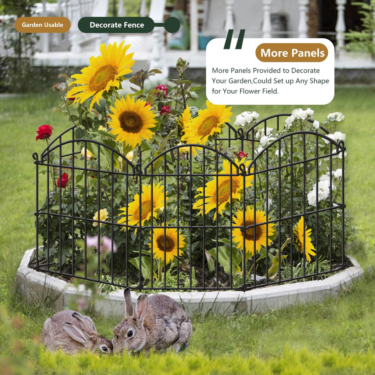 GILPWA rustproof metal fence with ground stakes for durability