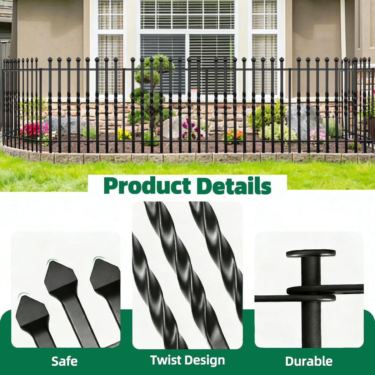 GILPWA square-tube twist fence creating elegant garden shape