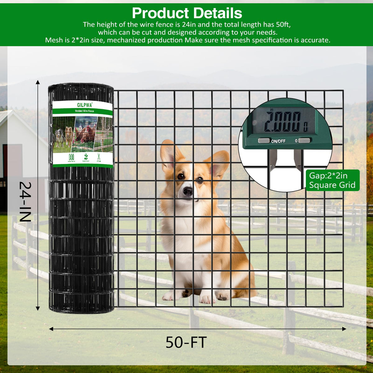 GILPWA vinyl-coated welded mesh stays rust-resistant and easy to clean in outdoor spaces.