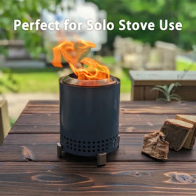 Gimgsoen 15lb firewood box provides ample fuel for grilling sessions.