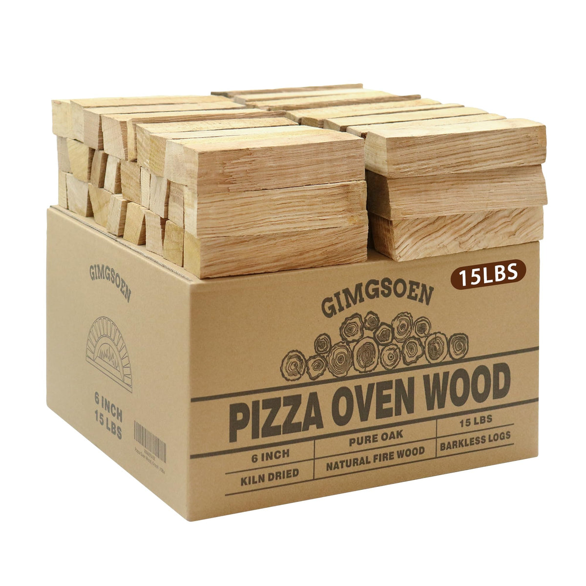 Gimgsoen 6inch oak logs for pizza ovens delivering steady, clean burn.
