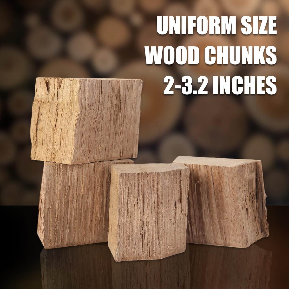 Gimgsoen bark-free oak chunks ensuring cleaner burn and steadier smoke.