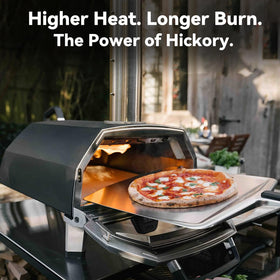 Gimgsoen hickory wood creates authentic wood-fired flavor in outdoor cooking sessions.