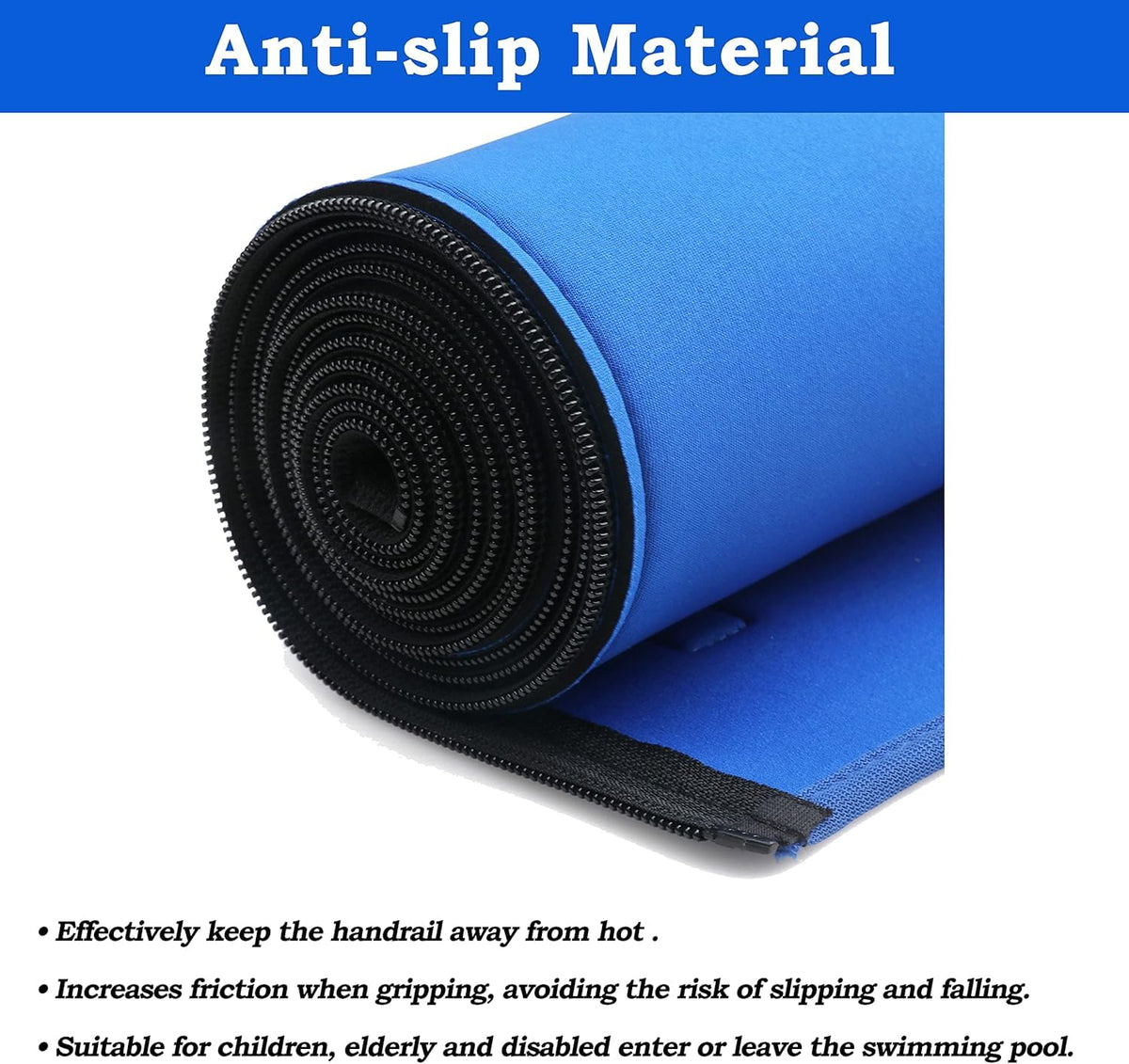 Ginchain Pool Handrail Cover demonstrates wide 7.1-inch fit for diverse rails.
