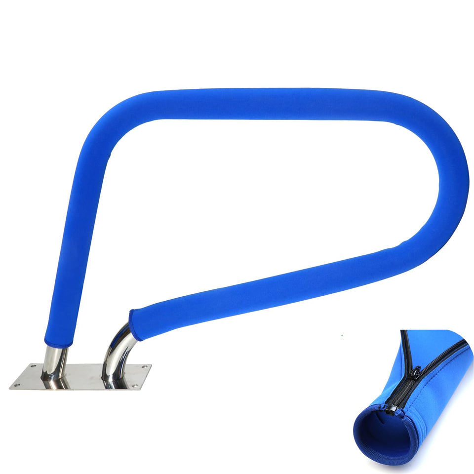 Ginchain Pool Handrail Cover close-up on zipper showing improved grip and slip resistance.