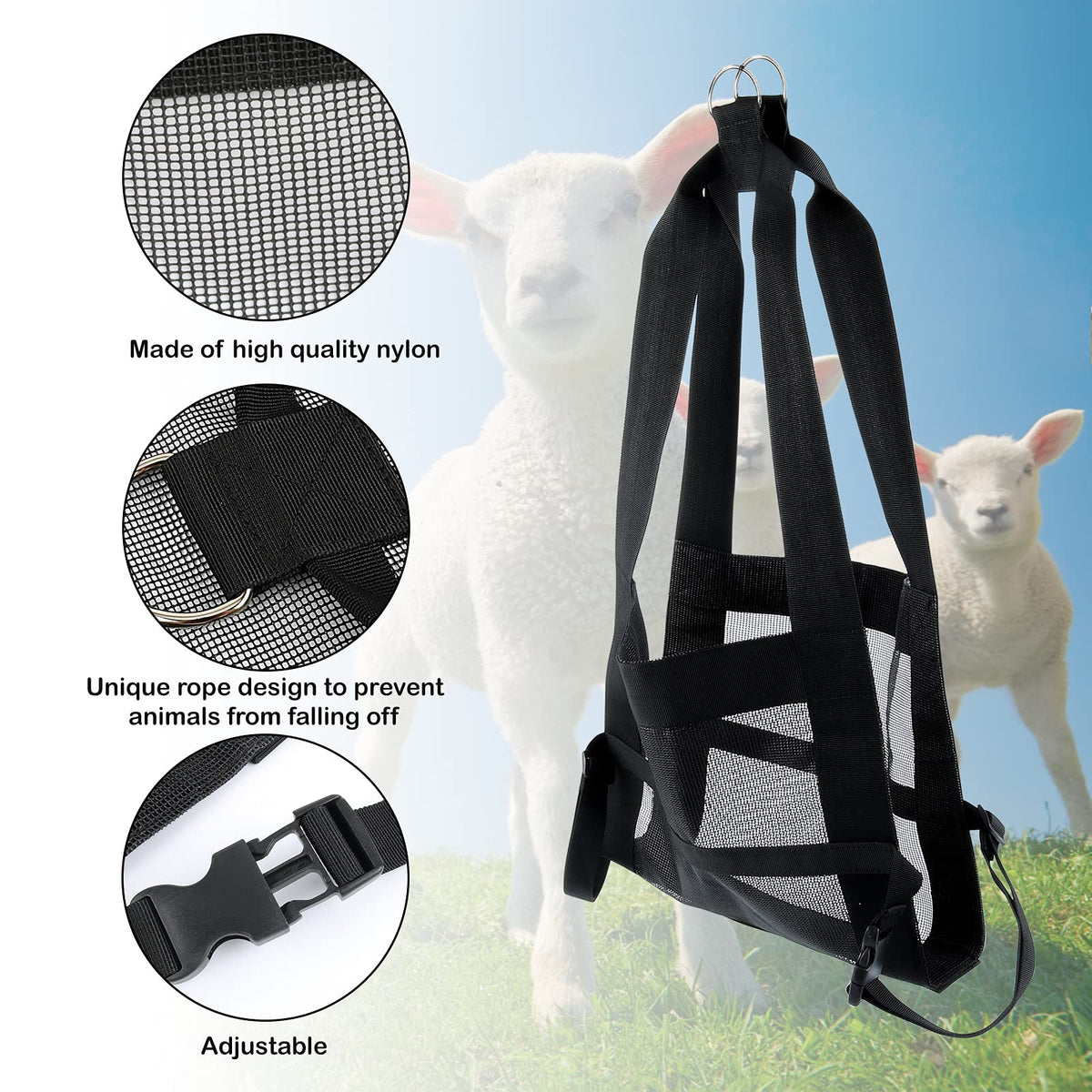 GINDOOR sling shows D-ring buckle for easy hanging on a scale.
