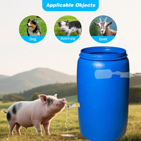 GINDOOR pig-goat drinking area setup in a farm setting.