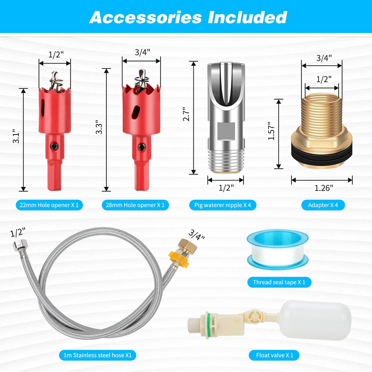 GINDOOR stainless steel nipples close-up highlighting precise, reliable drinking components.