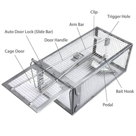 Gingbau trap top view emphasizes sturdy construction and trigger access.