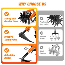 GINMIC Hand Tiller is a versatile garden tool for beds and borders