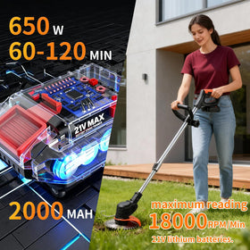 Ginzyaiy weed wacker rotating head reaches edges and slopes easily