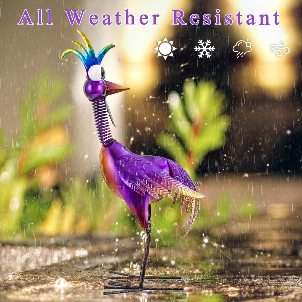 giole rooster decor features waterproof, rust-proof coating for longevity