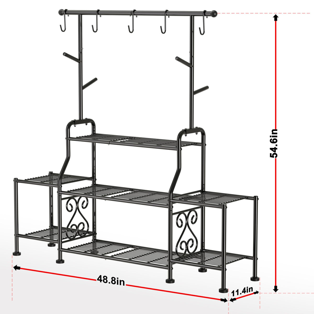 GIOTORENT plant stand in living room corner showcases versatile decor and capacity.