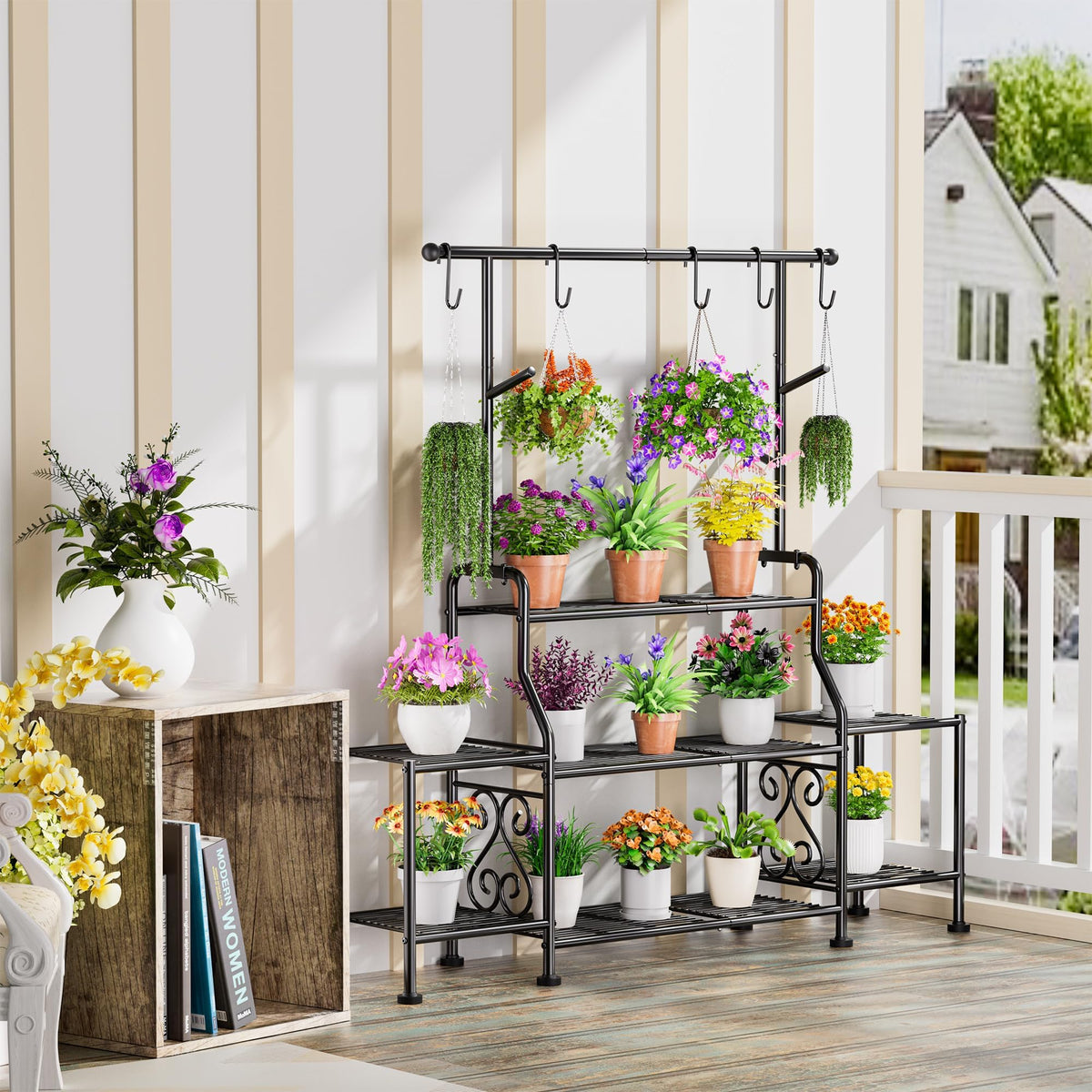 GIOTORENT 54.6 inch height adds vertical garden space for plants and decor.