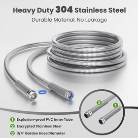 Giraffe Tools 304 stainless steel hose resists rust and wear