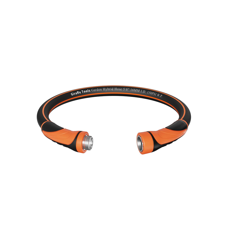 Giraffe Tools 3ft leader hose closeup shows compact, manageable watering.