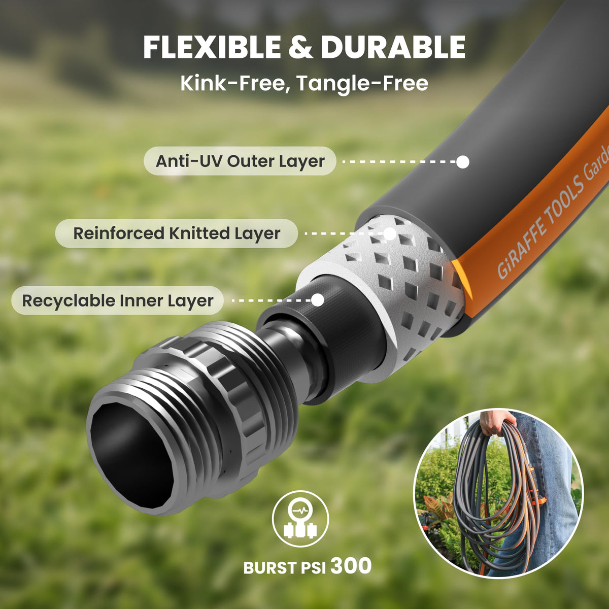 Giraffe Tools all-weather flexibility stays pliable from cold to hot.