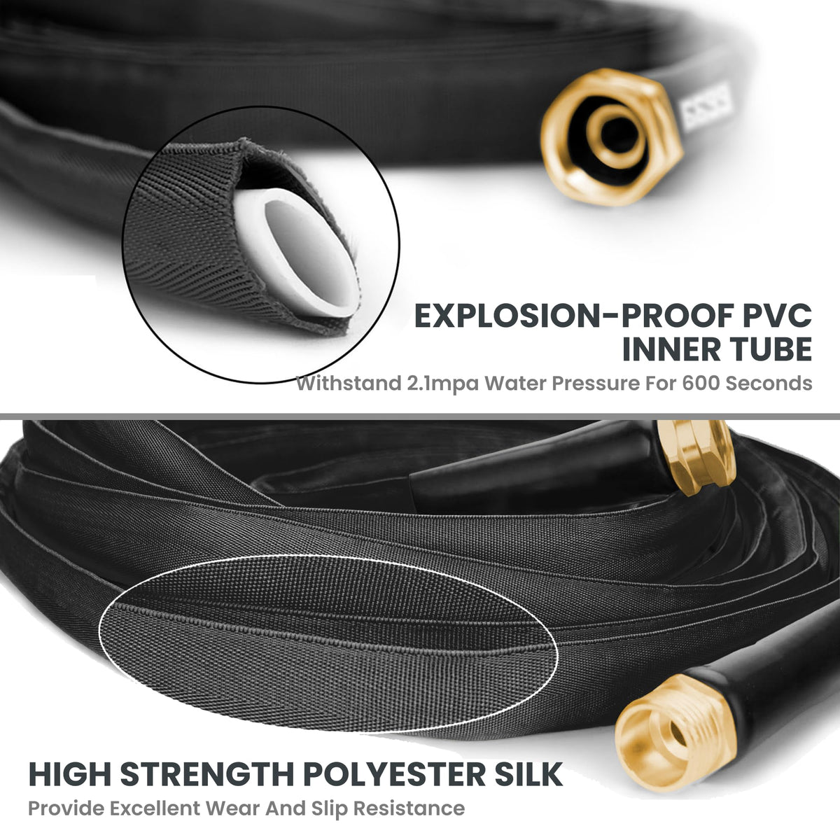 Giraffe Tools brass-plated aluminum connector resists rust and leaks.