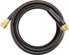 Giraffe Tools garden hose 10ft with snap-on connector for quick faucet connection.