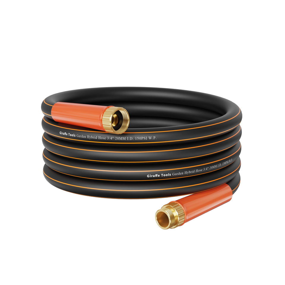Giraffe Tools garden-hose-25ft shows easy reach for lawn watering.