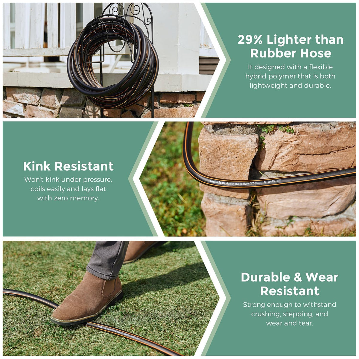 Giraffe Tools 3-layer-design hose maintains pressure and resilience