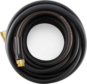 Giraffe Tools garden hose 50ft coil for compact storage and easy handling.