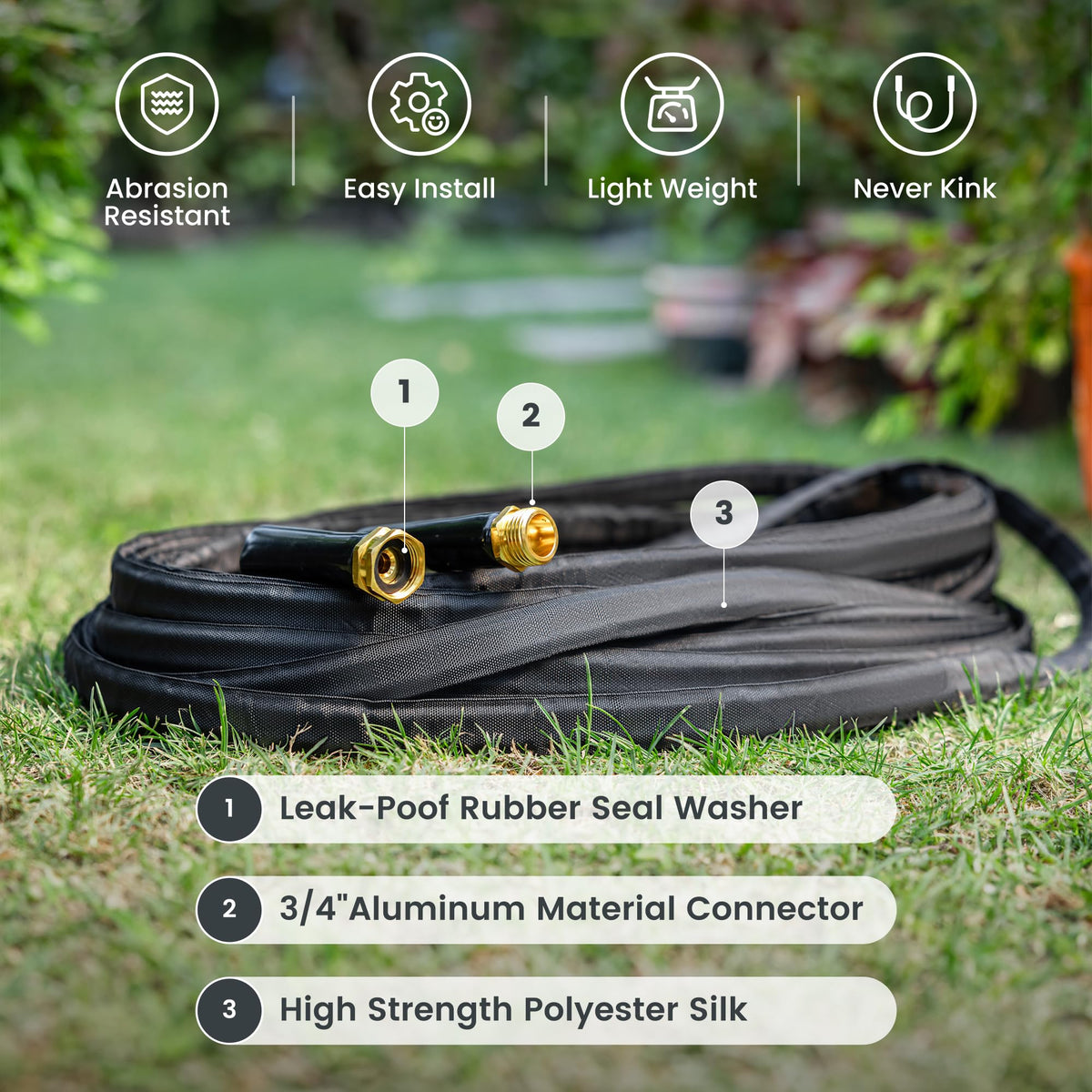 Giraffe Tools 9-spray nozzle demonstrates versatile patterns for beds and lawns.