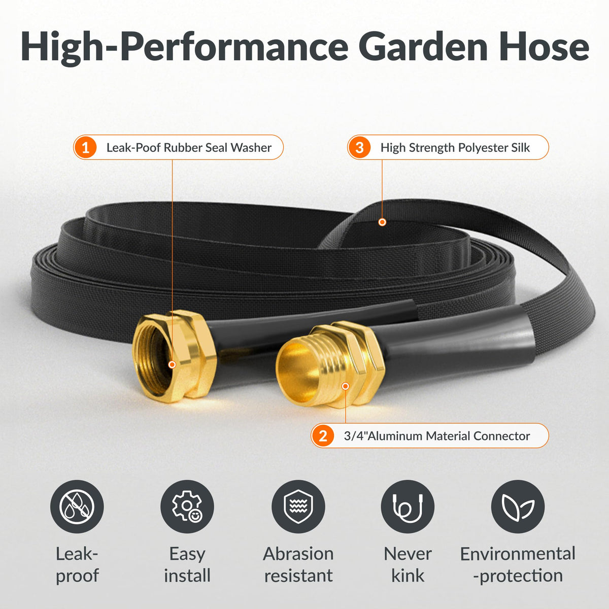 Giraffe Tools kink-free design prevents tangles for smooth continuous watering.