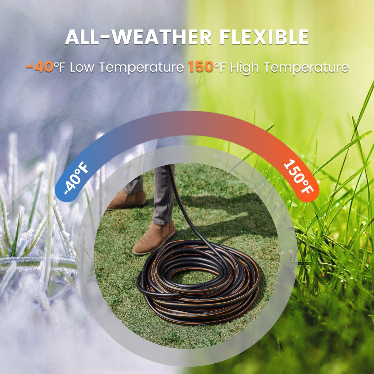 Giraffe Tools lightweight and durable hose eases handling and storage.