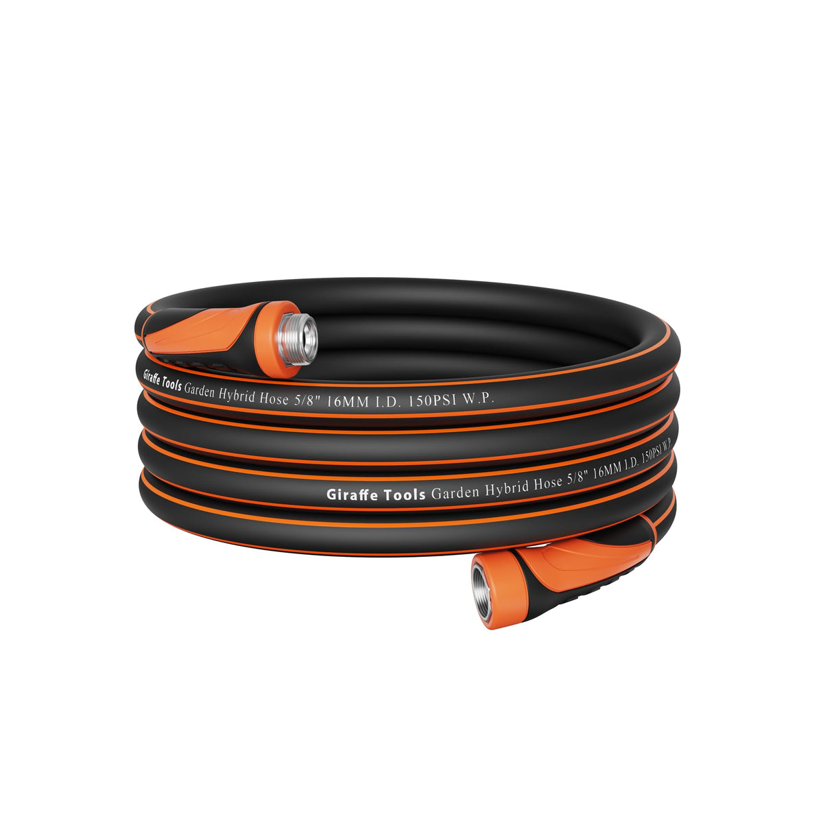 Giraffe Tools garden hose with swivel handle enables tangle-free watering.