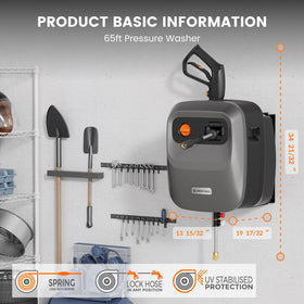 Giraffe Tools Grandfalls 180-degree bracket enables flexible cleaning angles