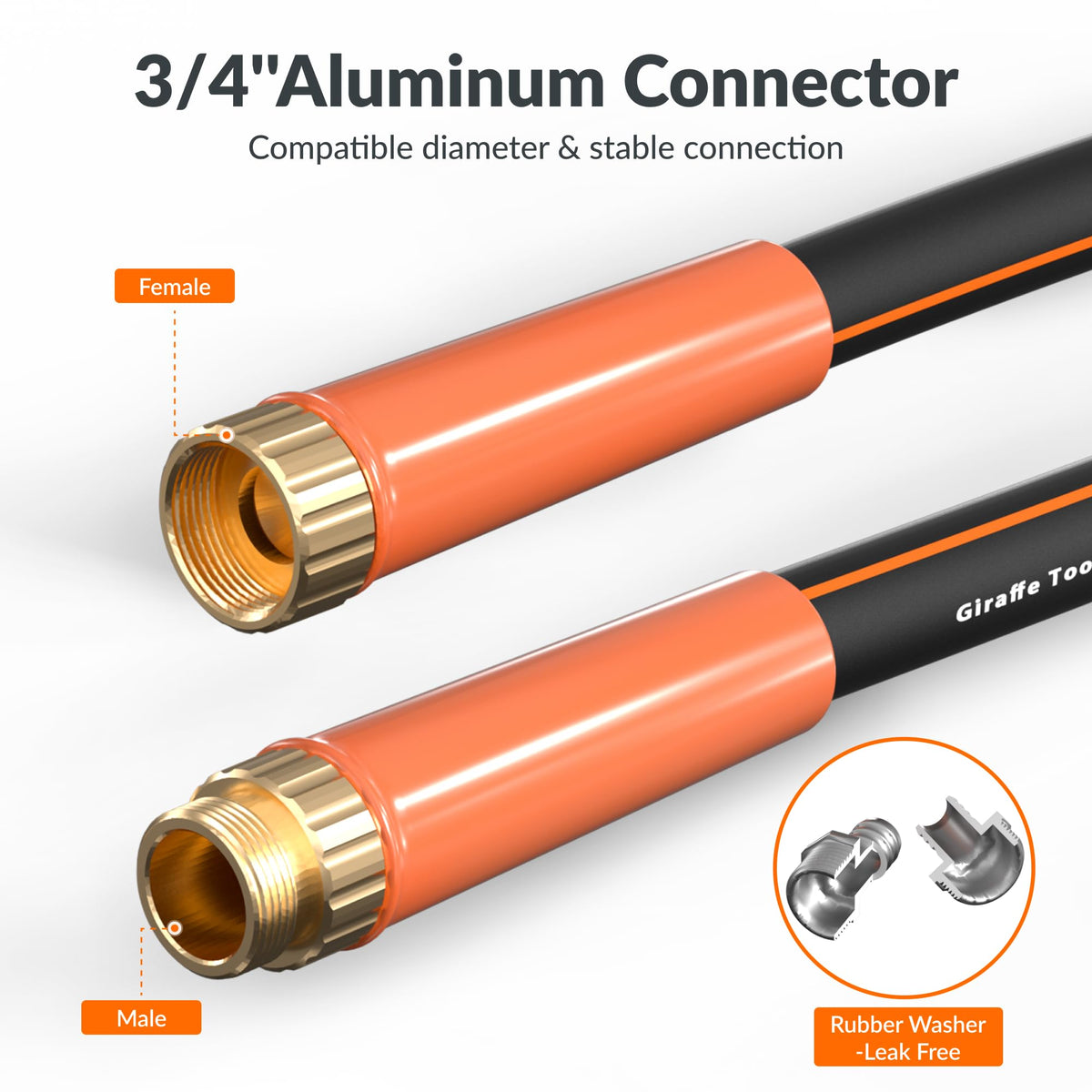 Giraffe Tools nickel-fittings leak-proof connections in outdoor setups.