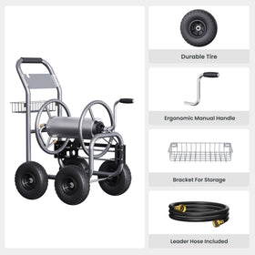 Giraffe Tools hose guide preinstalled system keeps hose neatly wound and kink-free.