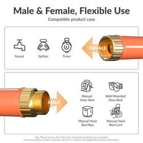 Giraffe Tools lightweight hybrid material hose for easier storage and handling.
