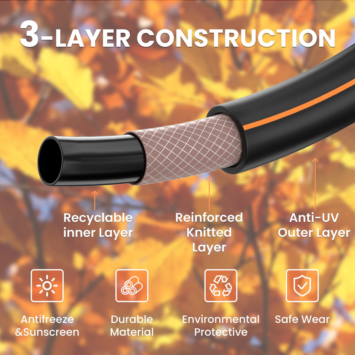 Giraffe Tools Leader Hose all-weather flexibility handles extreme temperatures with easy coil and uncoil.