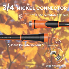 Giraffe Tools Leader Hose nickel fittings prevent leaks and ensure robust performance.