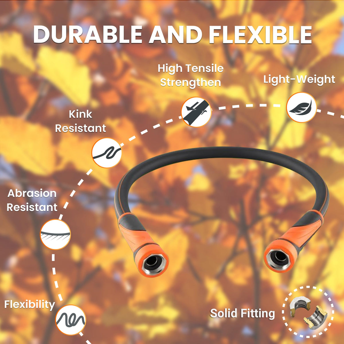 Giraffe Tools Leader Hose swivel handle in action supports easy, tangle-free watering.
