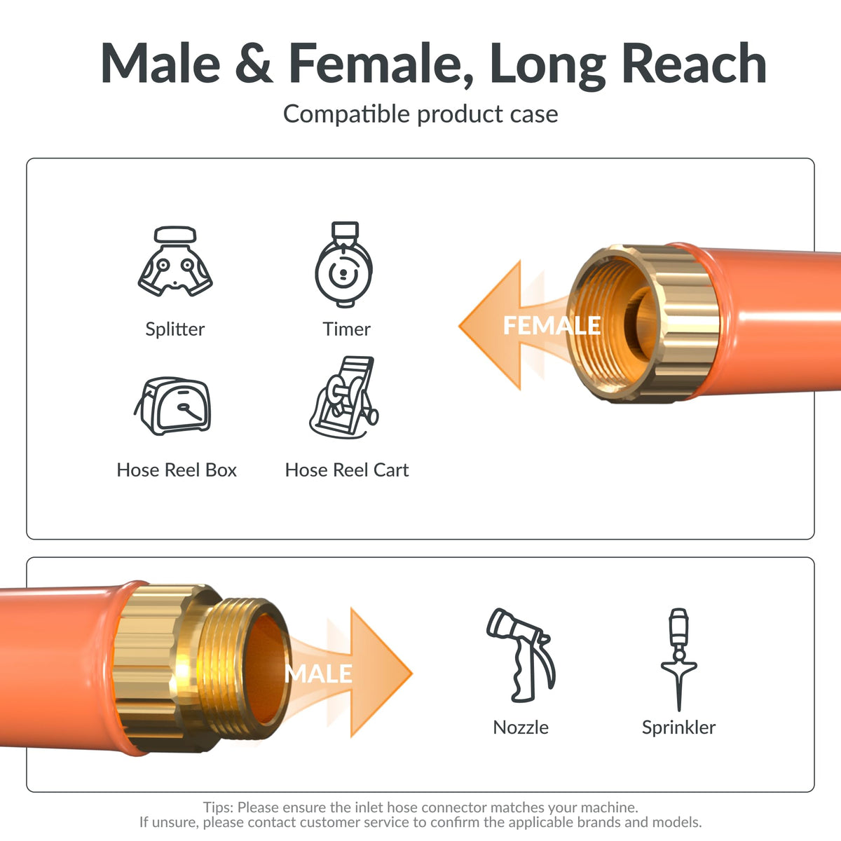 Giraffe Tools leak-proof-connections keep spigot attachments secure.