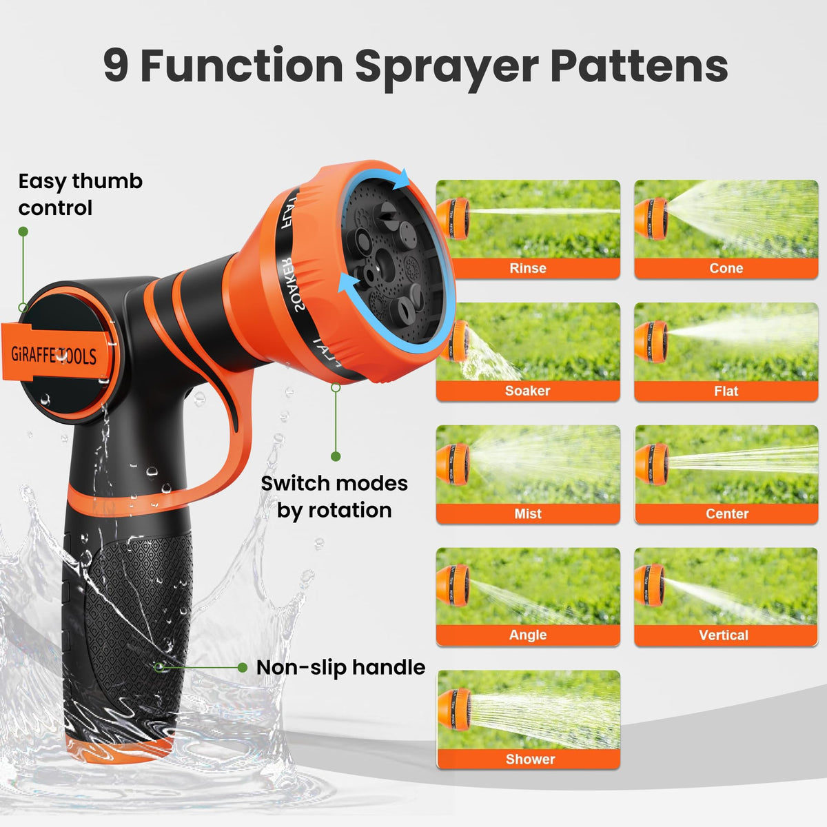 Giraffe Tools non-kinking spiral design prevents tangles during use