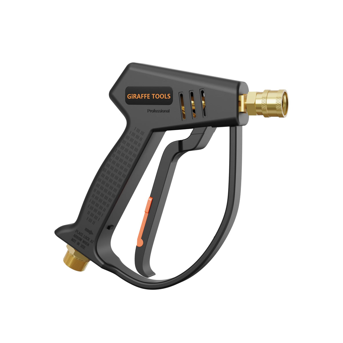 Giraffe Tools short gun attached to foam cannon for thick, even car wash foam