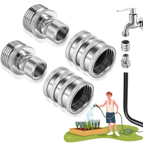 Gitende 2026 stainless steel garden hose quick connect set shows durable, corrosion-resistant fittings for outdoor watering.
