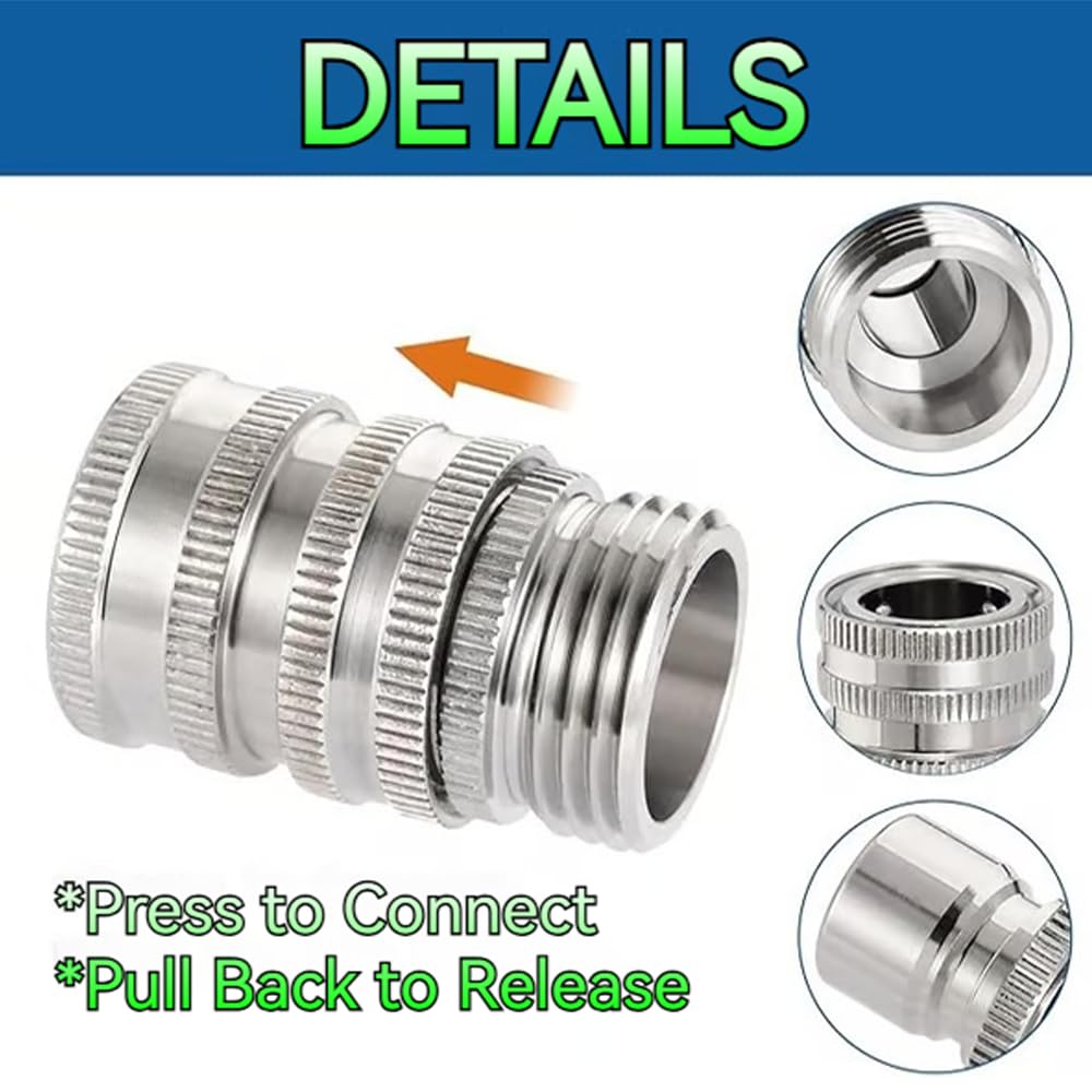Gitende stainless-steel quick connect fittings leak-proof seal enable efficient, waste-free connections.
