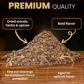G&J's Finest 5oz wood chips bag ready for lasting use in drinks and more.