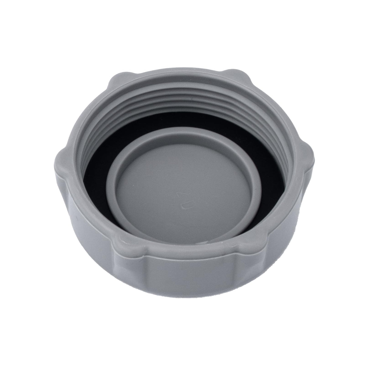 GJK P01006 grey drain cap close-up demonstrating Coleman pool compatibility.