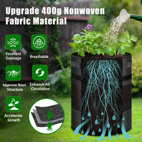 GJL grow bags suited for potatoes, carrots, tomatoes, onions, and other root veggies