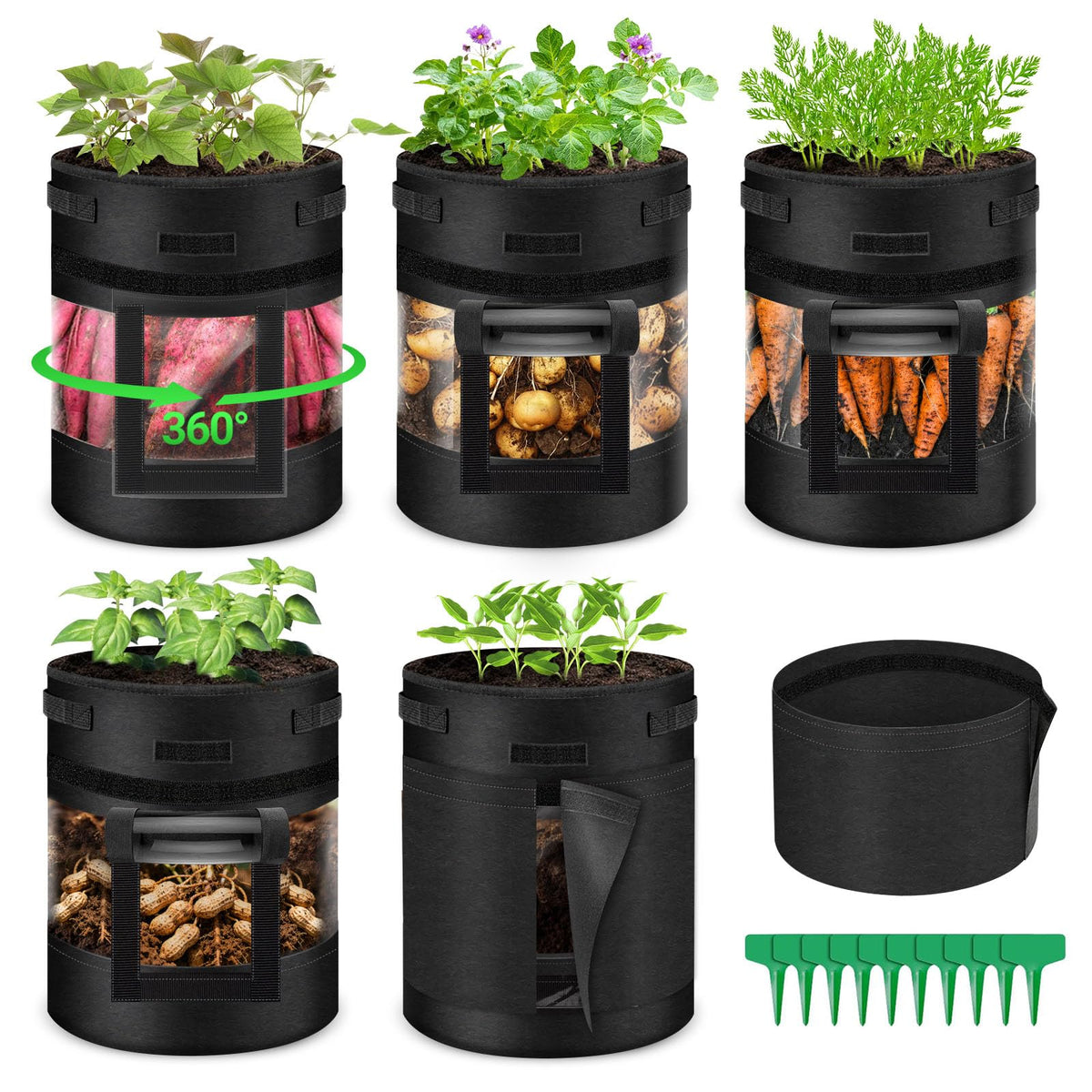 GJL grow bags fold flat for compact storage after harvest